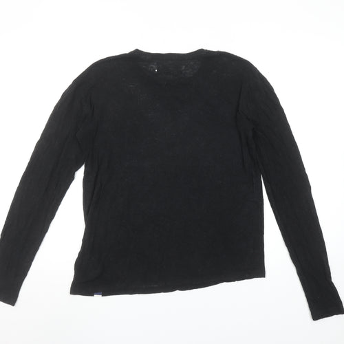 Superdry Womens Black Lace Long Sleeve Jersey T-Shirt Size 12
