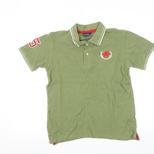Classics Men's Green Polo Shirt Size M Short Sleeve Cotton Casual Top