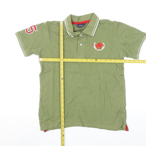 Classics Men's Green Polo Shirt Size M Short Sleeve Cotton Casual Top