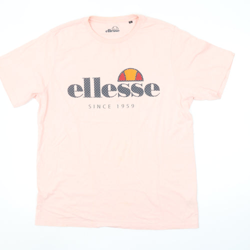 Ellesse Womens Pink Cotton Short Sleeve Logo T-Shirt L