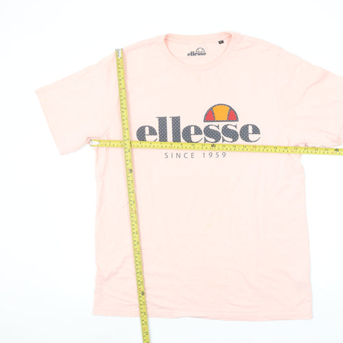 Ellesse Womens Pink Cotton Short Sleeve Logo T-Shirt L