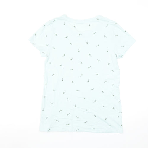 GAP Women's Blue Palm Print Cotton Short Sleeve T-Shirt Size S