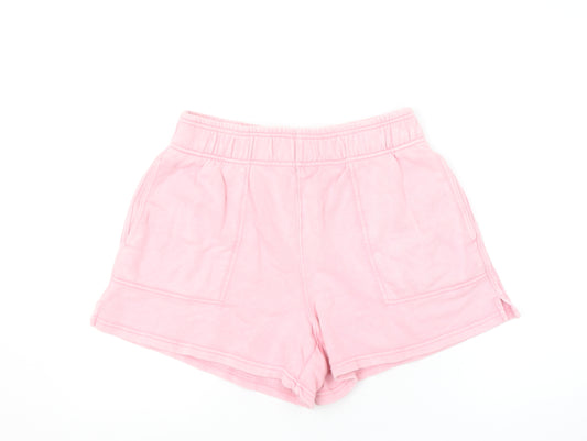 Aerie Women Pink Cotton Blend Casual Sweat Shorts Size M