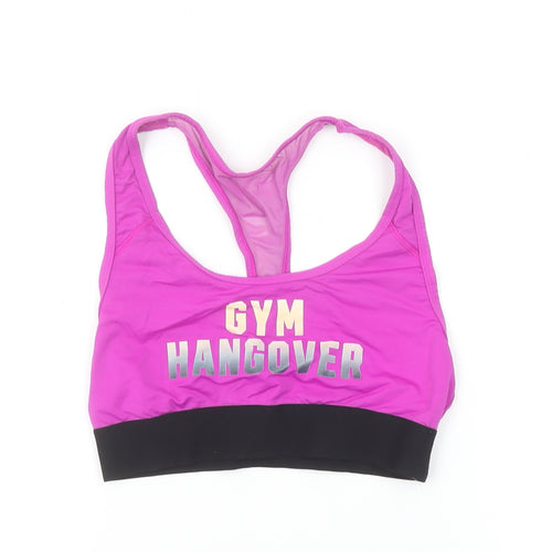 PINK Womens Pink Racerback Gym Hangover Sports Bra Size M