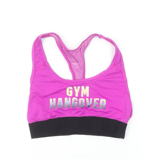 PINK Womens Pink Racerback Gym Hangover Sports Bra Size M