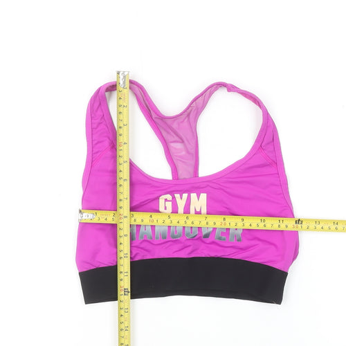 PINK Womens Pink Racerback Gym Hangover Sports Bra Size M