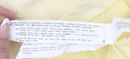 Zara Women Yellow Linen Blend Playsuit Size L Adjustable Straps Summer