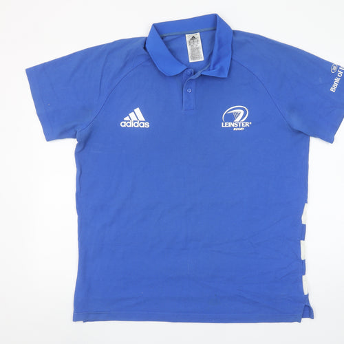 Adidas Men’s Blue Leinster Rugby Polo Shirt XL Cotton Blend