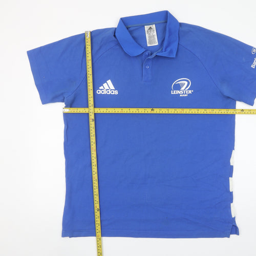 Adidas Men’s Blue Leinster Rugby Polo Shirt XL Cotton Blend