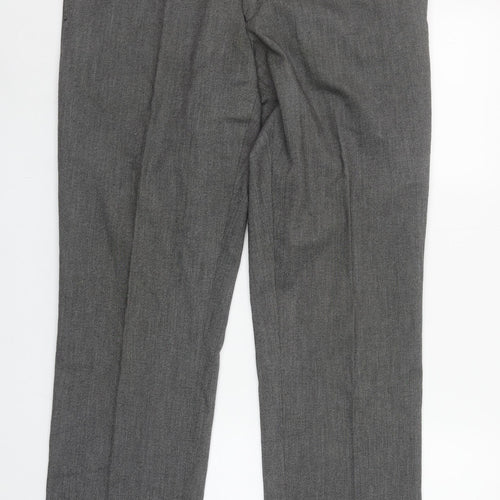 Remus Uomo Men's Grey Wool Blend Dress Pants 34R Straight Leg Formal Trousers