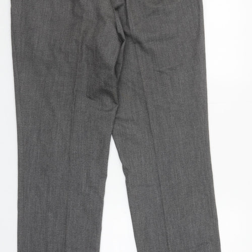 Remus Uomo Men's Grey Wool Blend Dress Pants 34R Straight Leg Formal Trousers