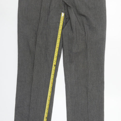 Remus Uomo Men's Grey Wool Blend Dress Pants 34R Straight Leg Formal Trousers