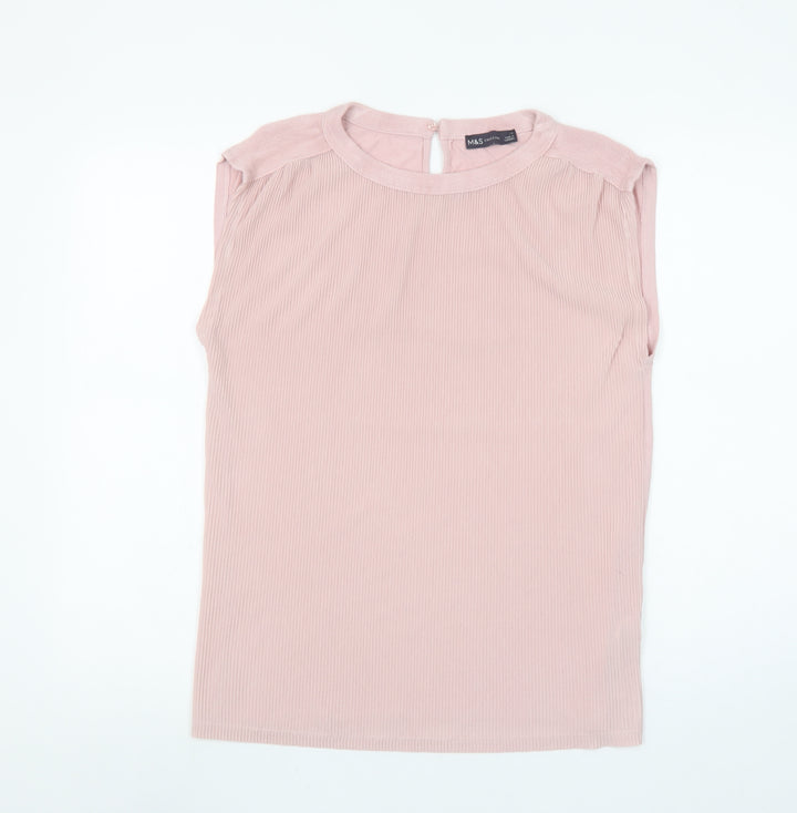 Marks and Spencer Womens Pink Sleeveless Blouse Size 14