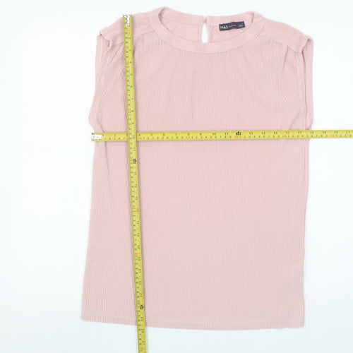 Marks and Spencer Womens Pink Sleeveless Blouse Size 14