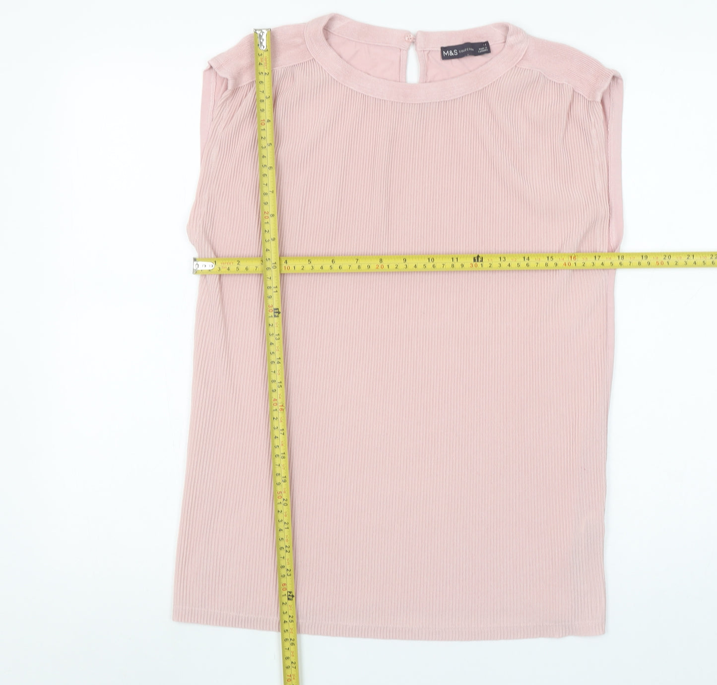 Marks and Spencer Womens Pink Sleeveless Blouse Size 14