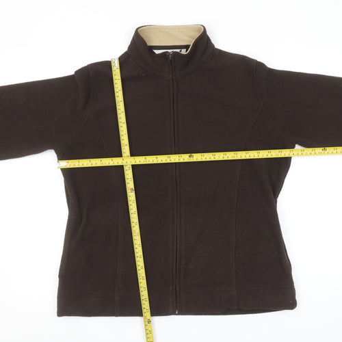 EWM Womens Brown Fleece Full Zip Jacket Size M 14-16