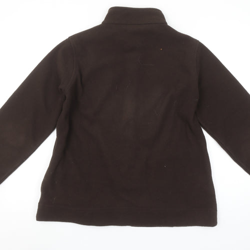 EWM Womens Brown Fleece Full Zip Jacket Size M 14-16