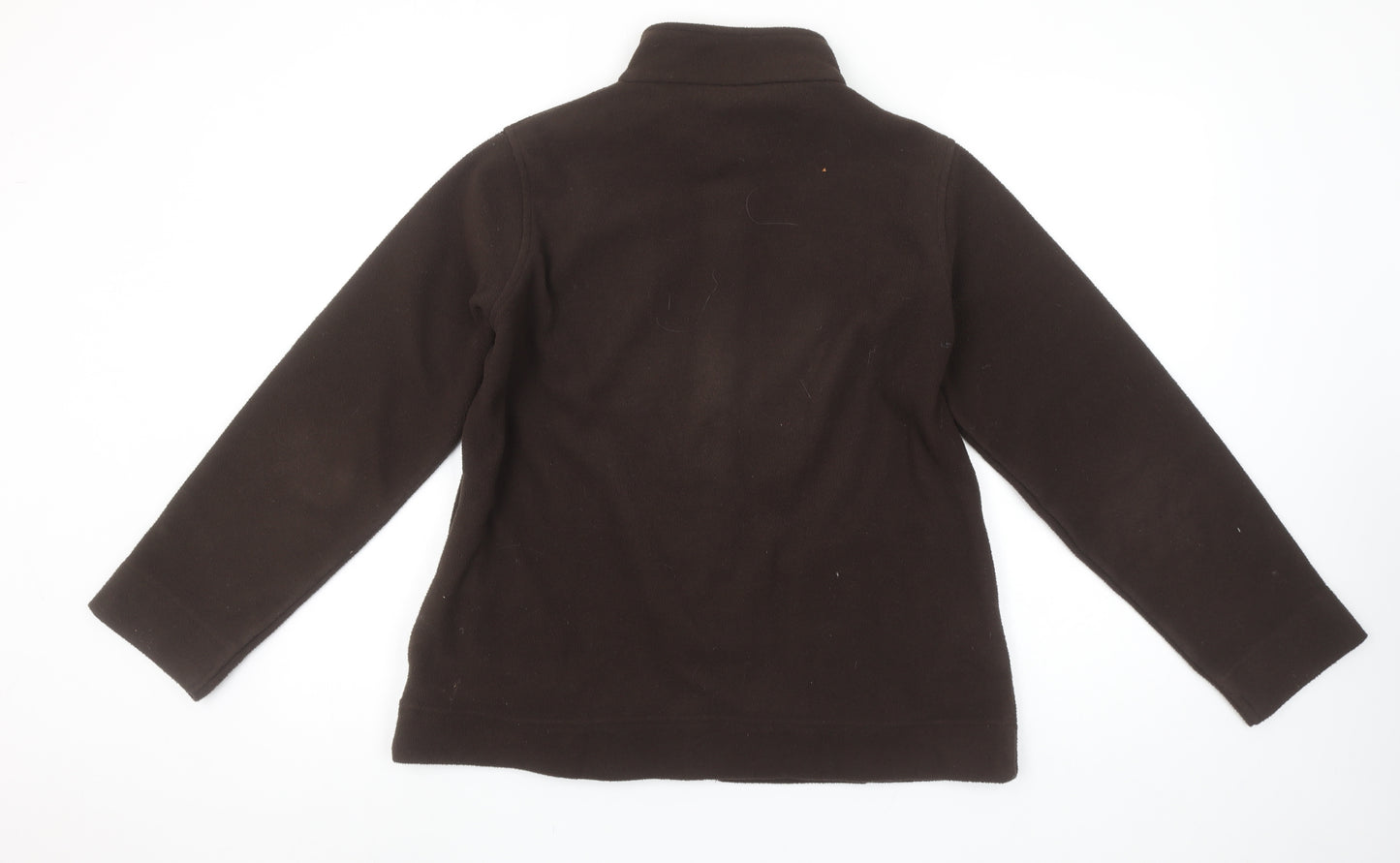 EWM Womens Brown Fleece Full Zip Jacket Size M 14-16