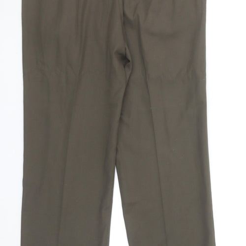 Debenhams Men's Brown Polyester Viscose Pleated Trousers Size 36 Short