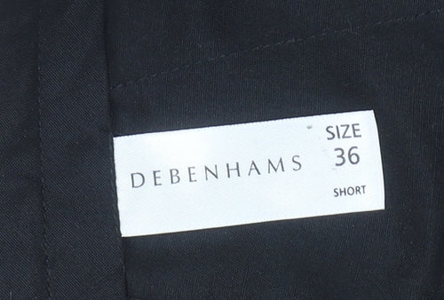 Debenhams Men's Brown Polyester Viscose Pleated Trousers Size 36 Short