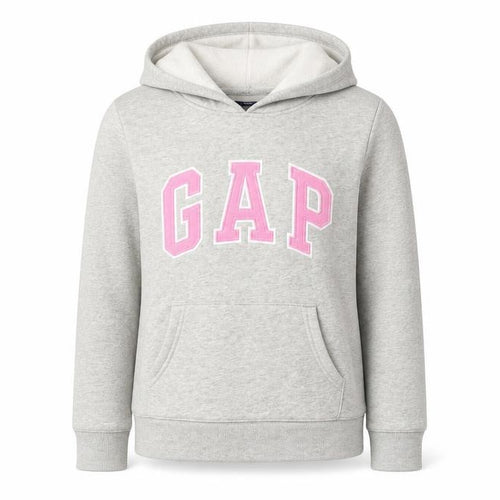 GAP Girls Grey Pullover Logo Hoodie Size 16 Years Cotton Fleece
