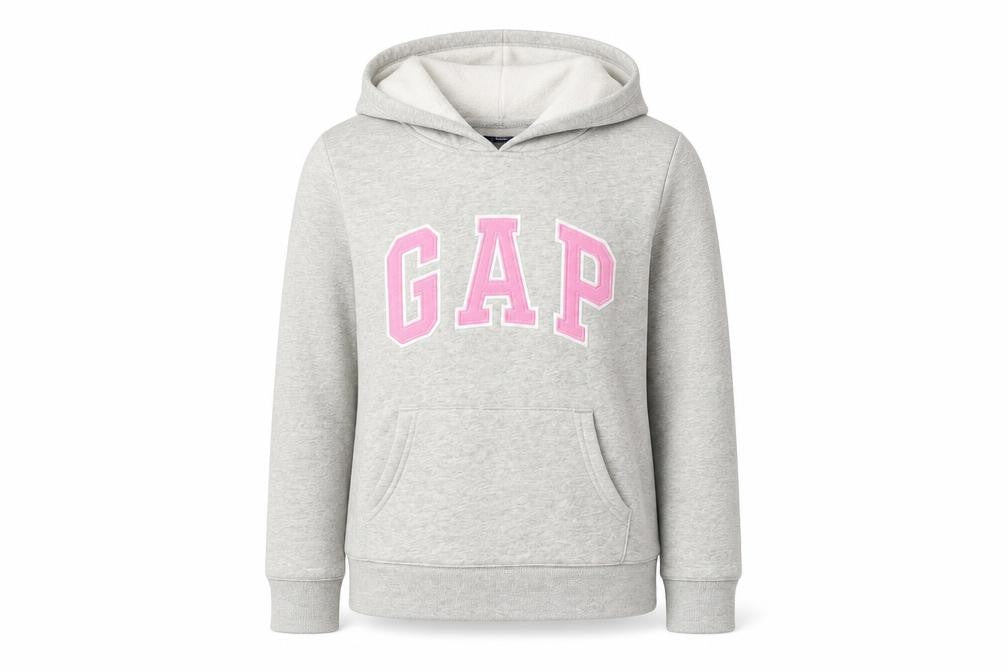 GAP Girls Grey Pullover Logo Hoodie Size 16 Years Cotton Fleece