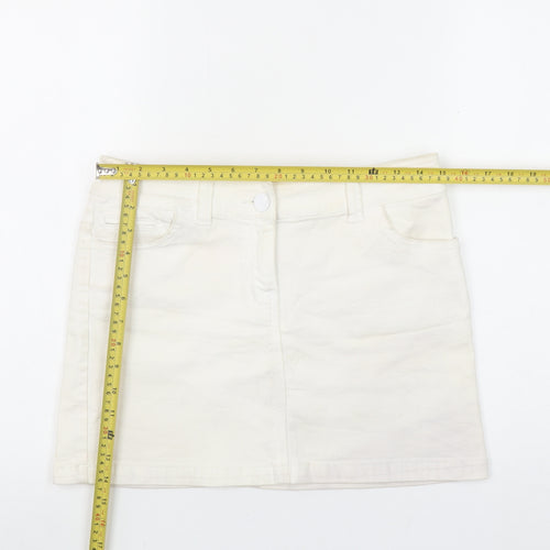 Red Herring Women’s Ivory Denim Mini Skirt Size 8 Stretch Casual