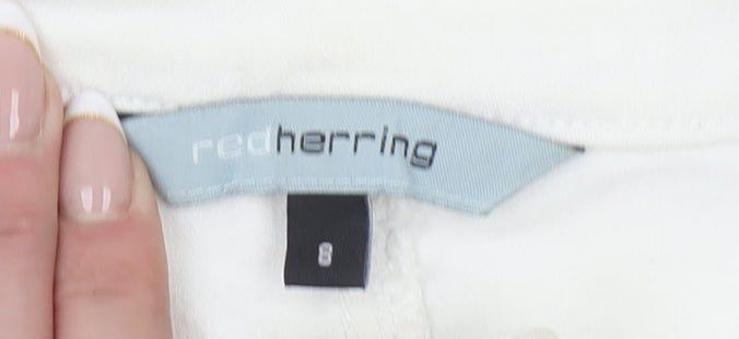 Red Herring Women’s Ivory Denim Mini Skirt Size 8 Stretch Casual