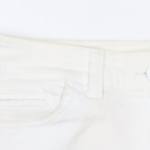 Red Herring Women’s Ivory Denim Mini Skirt Size 8 Stretch Casual