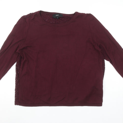 Next Women’s Red Lace Back Cotton Jumper Size 16