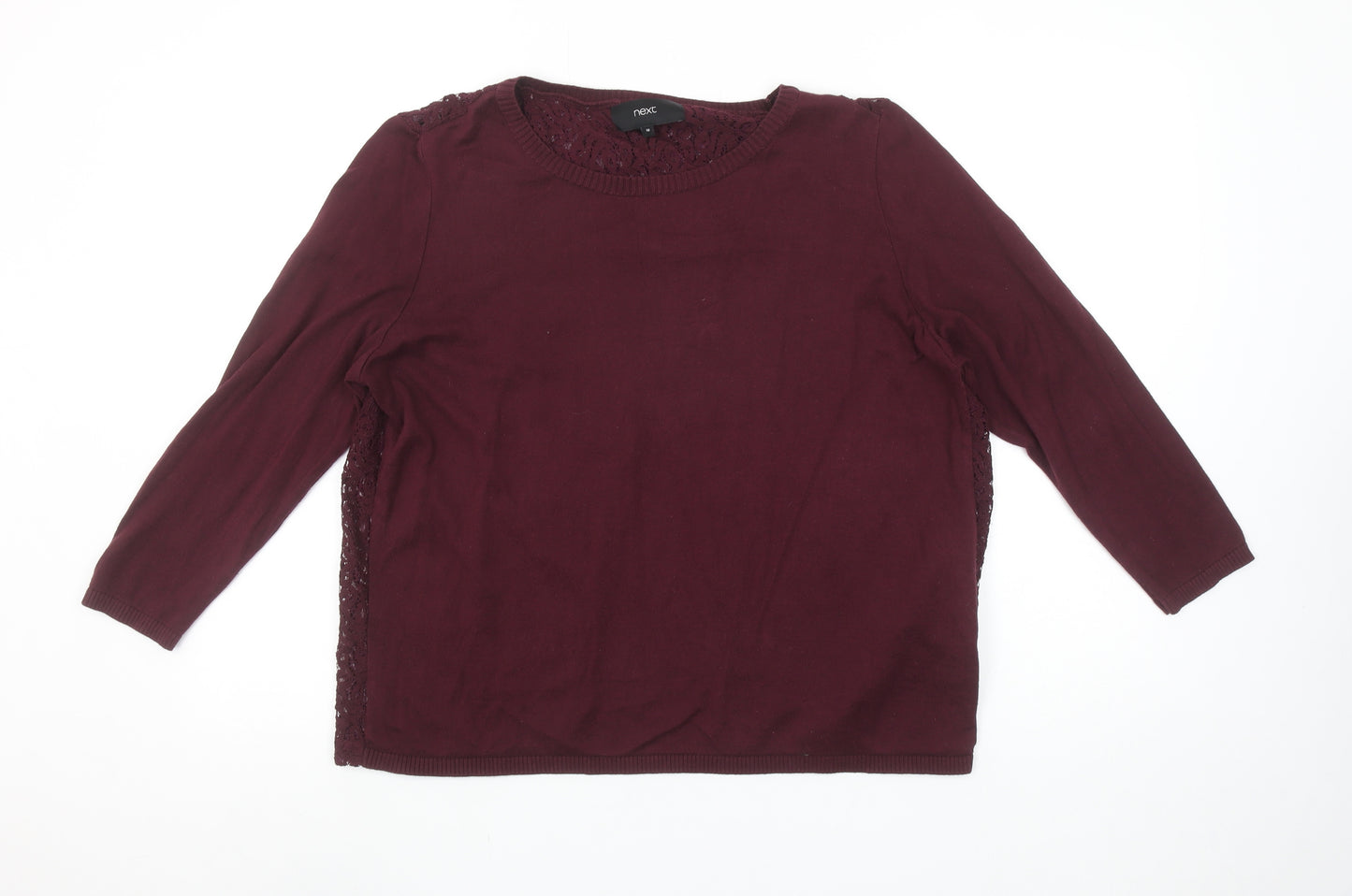 Next Women’s Red Lace Back Cotton Jumper Size 16