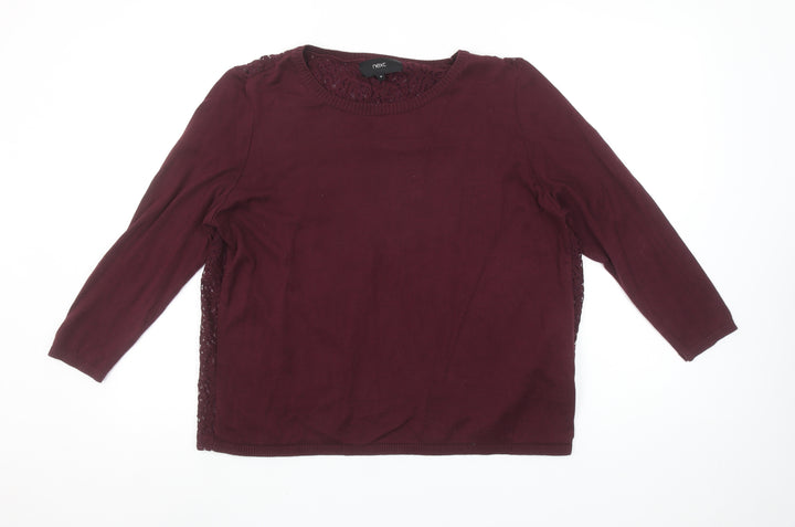 Next Women’s Red Lace Back Cotton Jumper Size 16