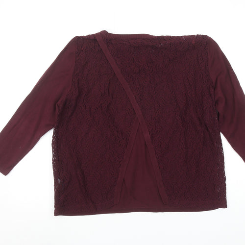 Next Women’s Red Lace Back Cotton Jumper Size 16