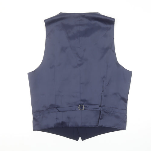 Marks and Spencer Men's Blue Wool Blend Waistcoat Size M Regular