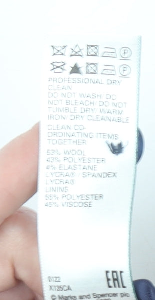 Marks and Spencer Men's Blue Wool Blend Waistcoat Size M Regular