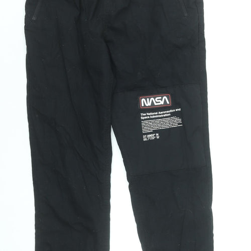 Next Boys Black NASA Jogger Trousers 10 Years Cotton Elastic Waist