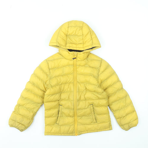 Mountain Warehouse Boys Yellow Hooded Puffer Jacket 5-6 Years Water Resistant