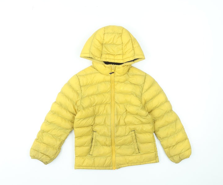 Mountain Warehouse Boys Yellow Hooded Puffer Jacket 5-6 Years Water Resistant