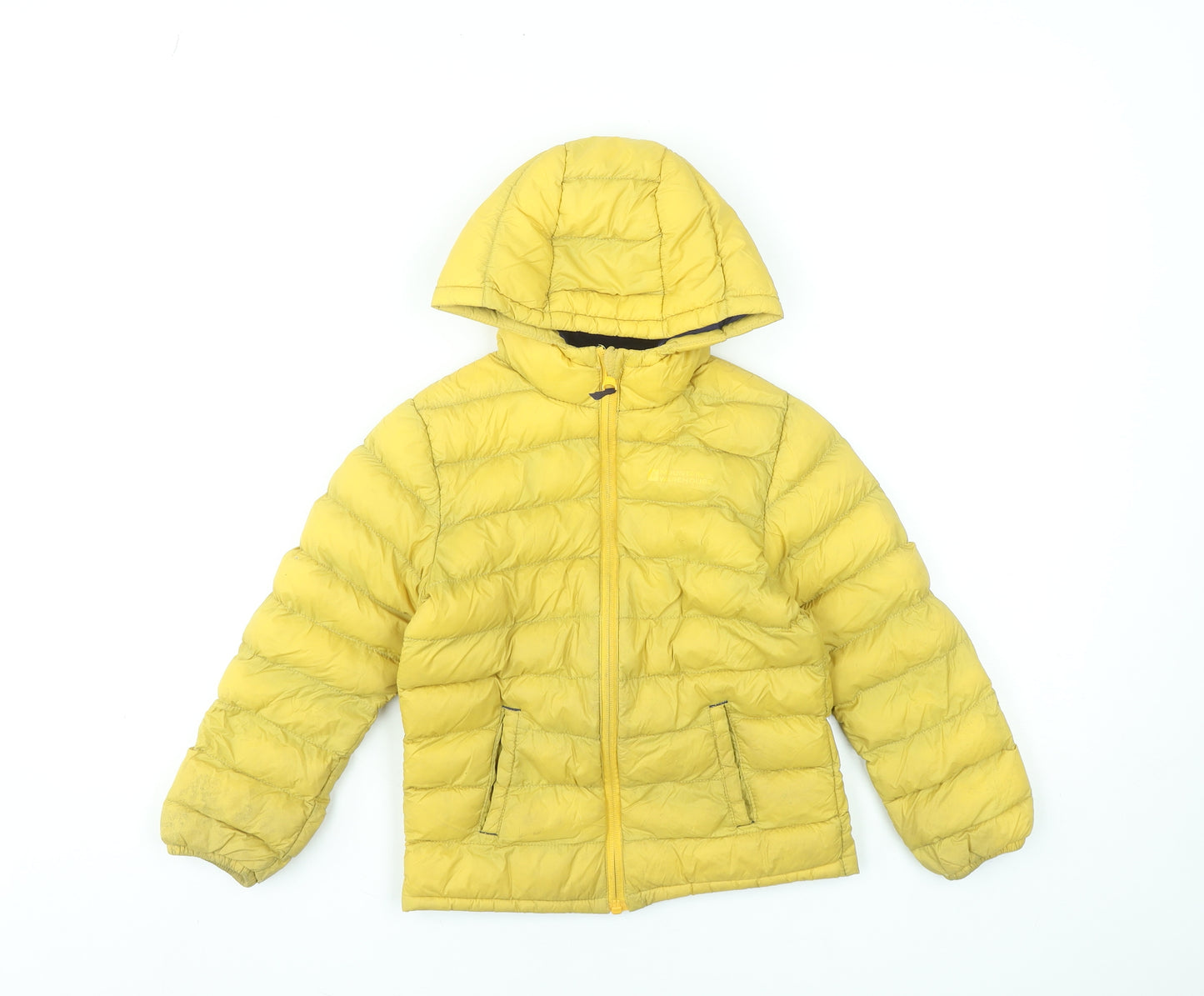 Mountain Warehouse Boys Yellow Hooded Puffer Jacket 5-6 Years Water Resistant