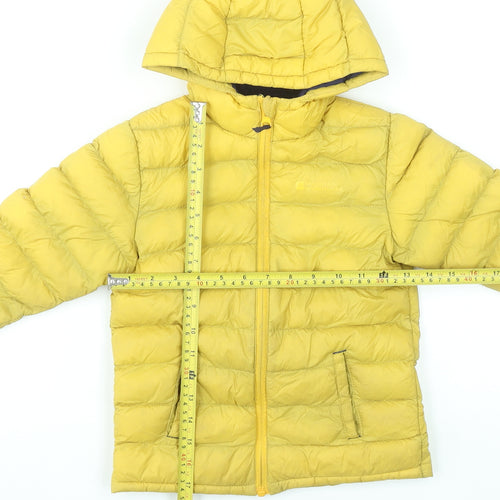 Mountain Warehouse Boys Yellow Hooded Puffer Jacket 5-6 Years Water Resistant
