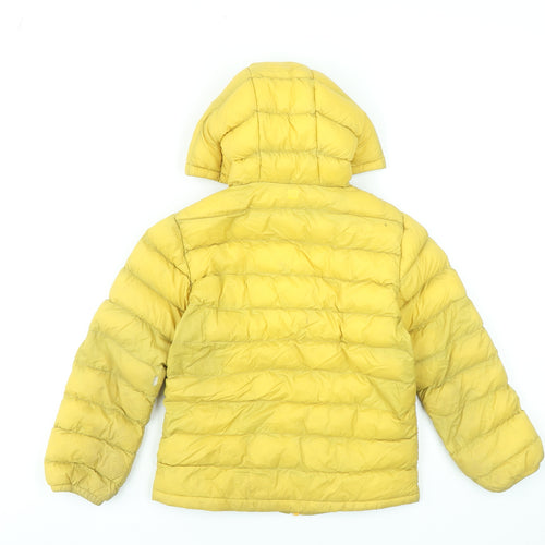 Mountain Warehouse Boys Yellow Hooded Puffer Jacket 5-6 Years Water Resistant