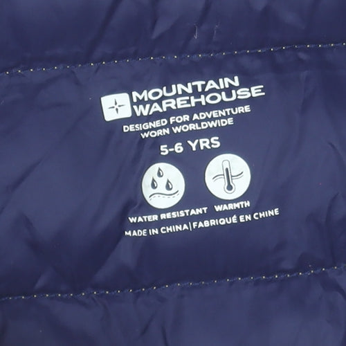 Mountain Warehouse Boys Yellow Hooded Puffer Jacket 5-6 Years Water Resistant