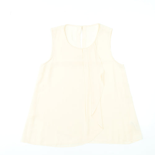St. Bernard Beige Sleeveless Chiffon Blouse Women’s Size 10