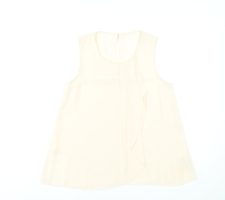 St. Bernard Beige Sleeveless Chiffon Blouse Women’s Size 10