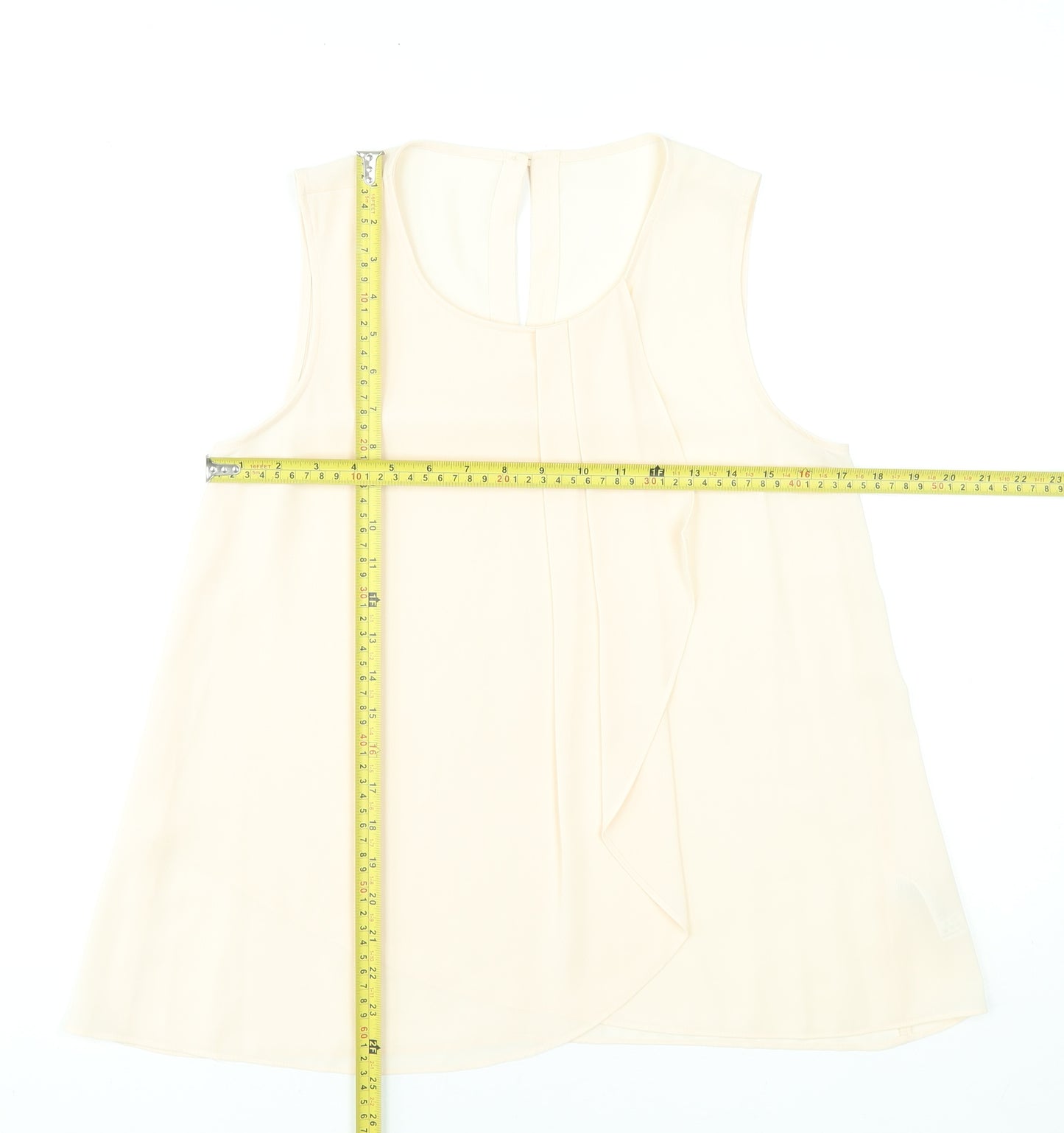 St. Bernard Beige Sleeveless Chiffon Blouse Women’s Size 10