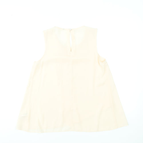 St. Bernard Beige Sleeveless Chiffon Blouse Women’s Size 10