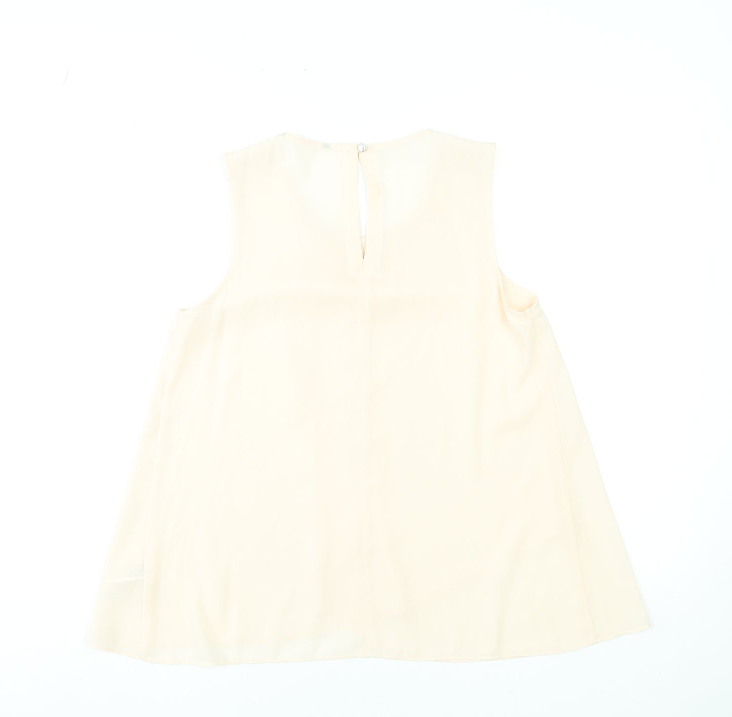 St. Bernard Beige Sleeveless Chiffon Blouse Women’s Size 10