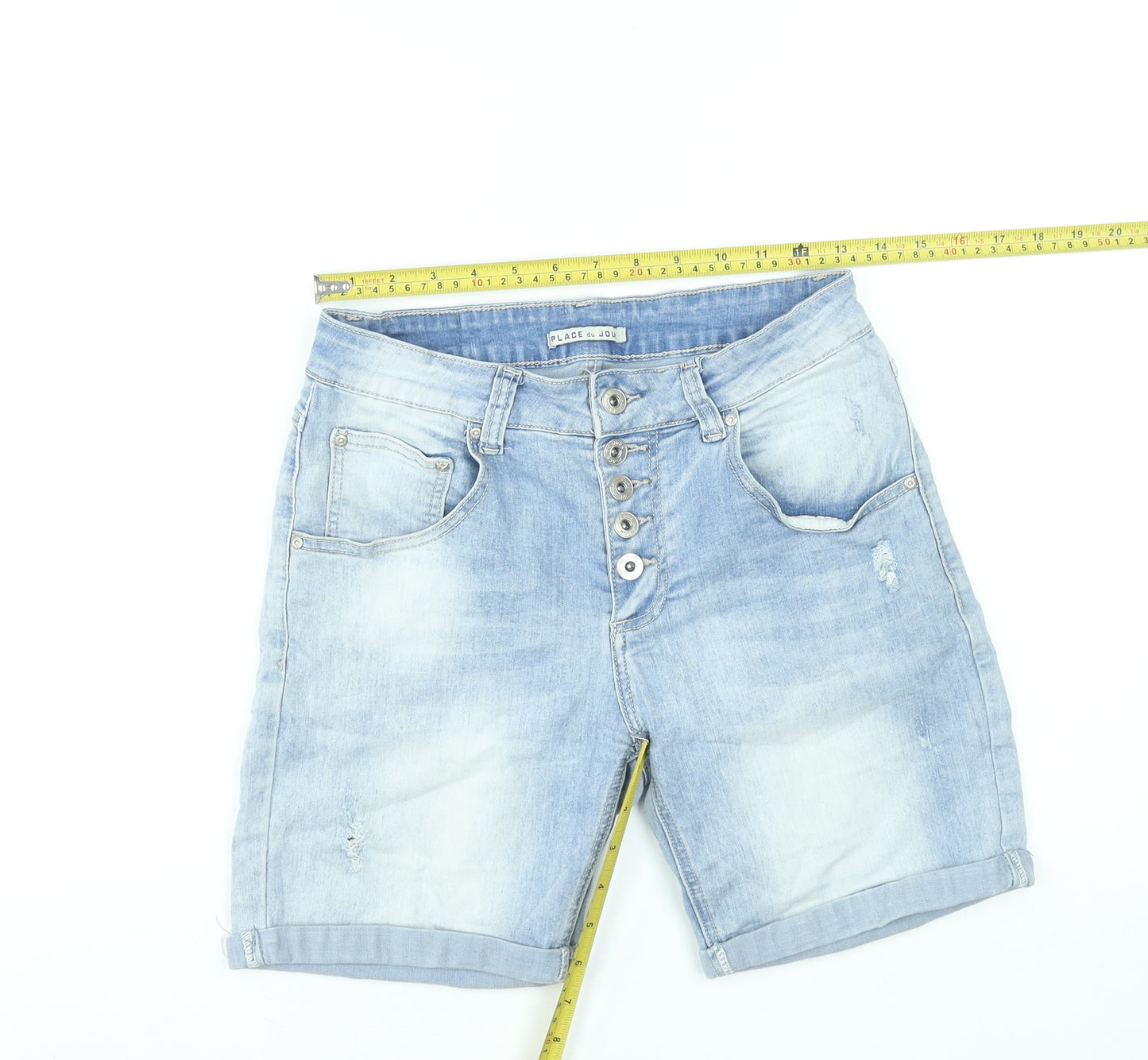 Place du Jour Women's Blue Denim Bermuda Shorts Size 12