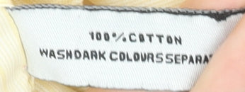 André Men's Yellow Striped Long Sleeve Formal Dress Shirt 16.5in 42in Cotton