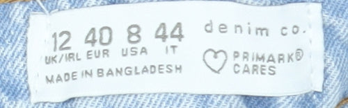 Primark Women Blue Denim Mini Skirt Size 12 Cotton Casual